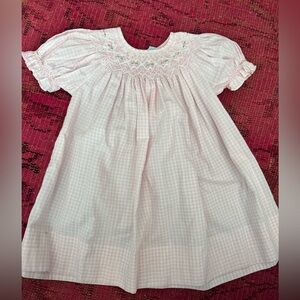 🩷Valentines Pink Gingham Smocked dress